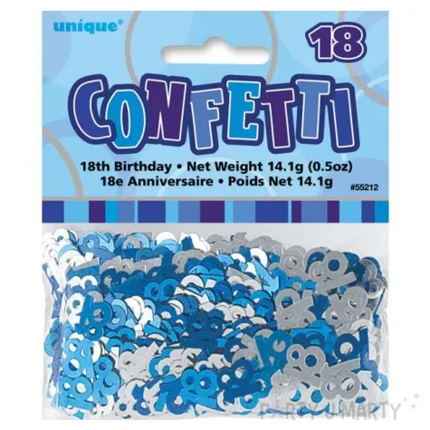 konfetti 18 niebiesko srebrne unique 14g