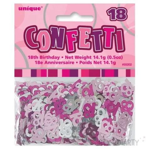 konfetti 18 rozowo srebrne unique 14g