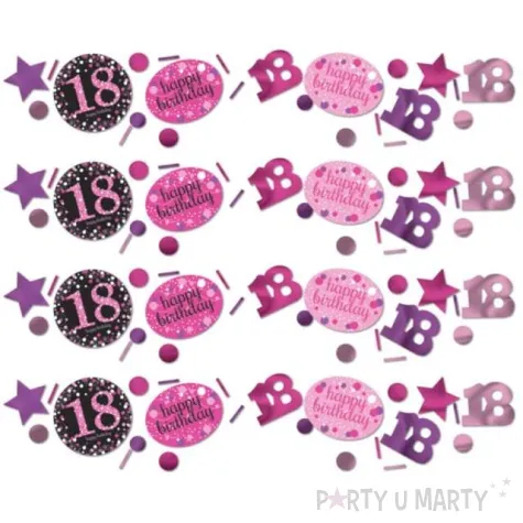 konfetti 18 urodziny rozowe amscan 34g