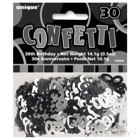 konfetti 30 czarno srebrne unique 14g