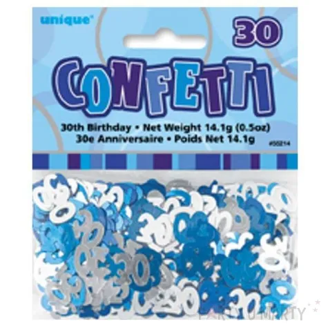 konfetti 30 niebiesko srebrne unique 14 g