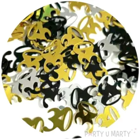 konfetti 30 urodziny zlote czarne srebrne godan 18 g