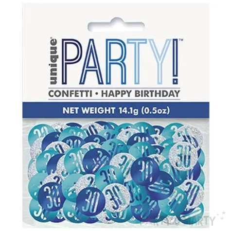 konfetti 30 w kolku niebiesko srebrne unique 14g
