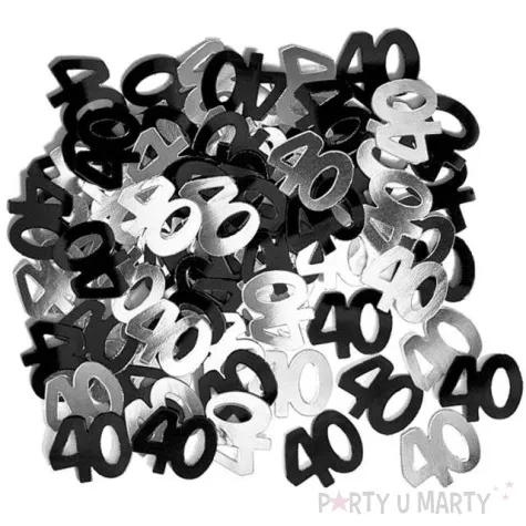 konfetti 40 czarno srebrne unique 14g