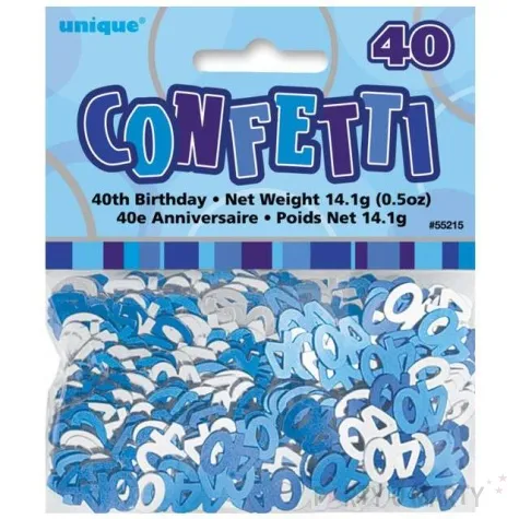 konfetti 40 niebiesko srebrne unique 14 g
