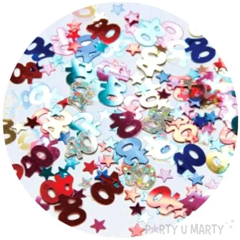 konfetti 40 urodziny kolorowe mix qualatex 12g