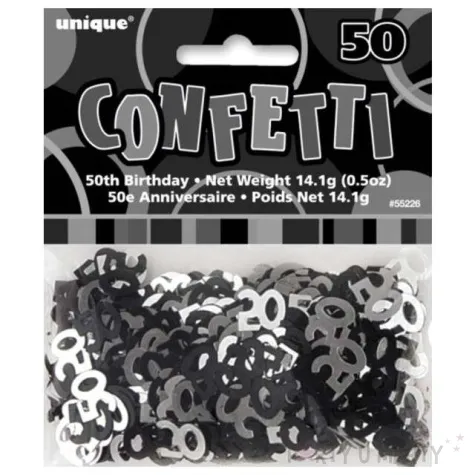 konfetti 50 czarno srebrne unique 14g