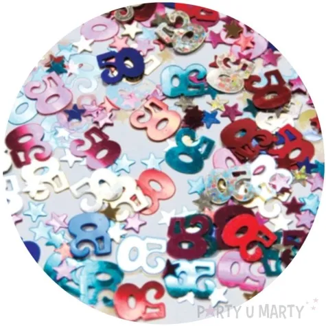 konfetti 50 urodziny kolorowe mix qualatex 12g