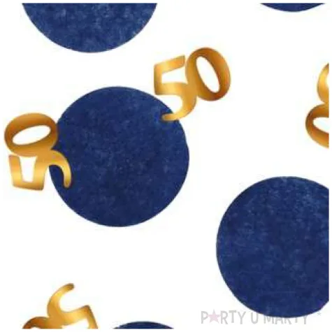 konfetti 50 urodziny niebiesko zlote folat 25g