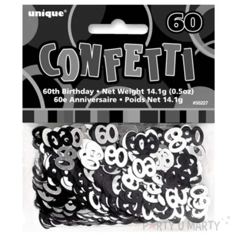 konfetti 60 czarno srebrne unique 14g