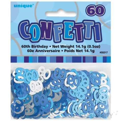 konfetti 60 niebiesko srebrne unique 14 g