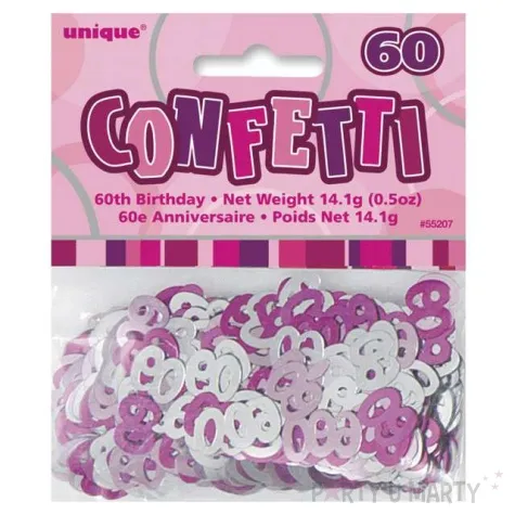 konfetti 60 rozowo srebrne unique 14g