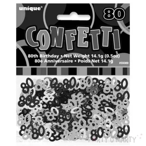 konfetti 80 czarno srebrne unique 14g
