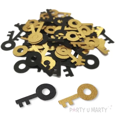 konfetti andrzejkowe klucze czarno zlote 1 opak