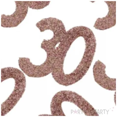 konfetti brokatowa liczba 30 rozowe zloto santex 7 cm 6 szt