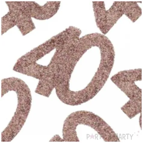 konfetti brokatowa liczba 40 rozowe zloto santex 7 cm 6 szt