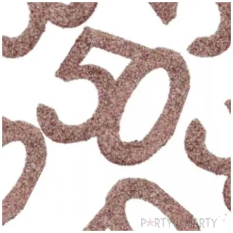 konfetti brokatowa liczba 50 rozowe zloto santex 7 cm 6 szt