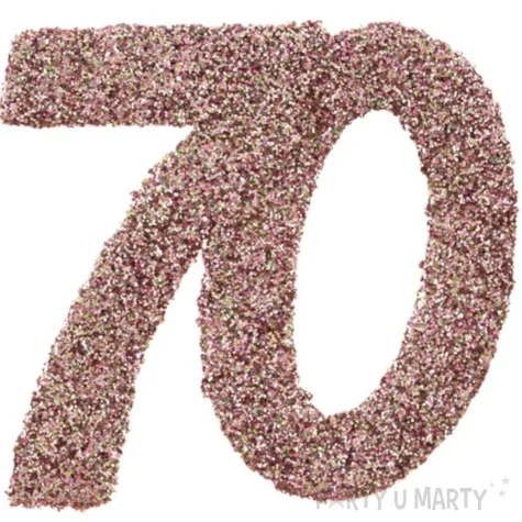 konfetti brokatowa liczba 70 rozowe zloto santex 7 cm 6 szt
