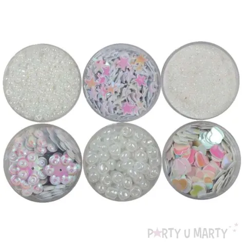 konfetti cekiny i korale perlowy titanum