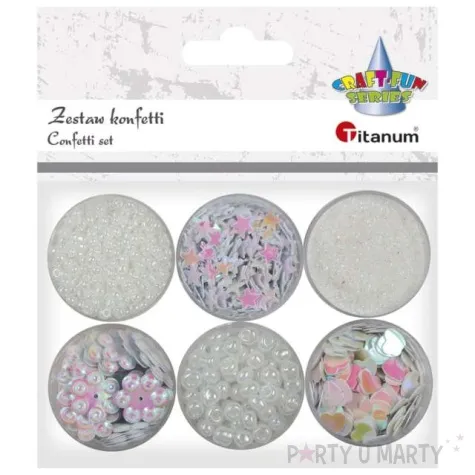 konfetti cekiny i korale perlowy titanum
