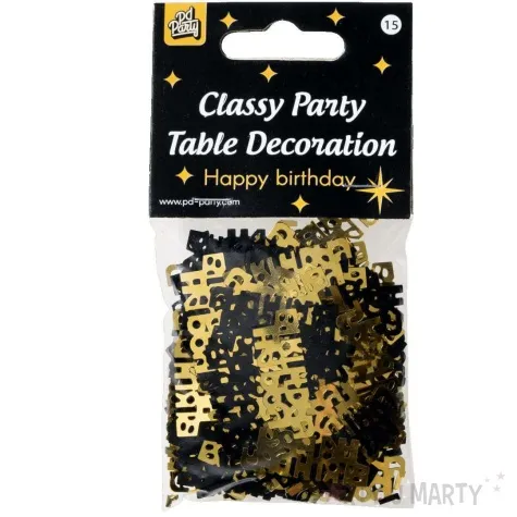 konfetti classy happy birthday czarno zlote pd party 1 opak