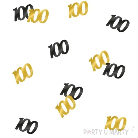 konfetti classy liczba 100 czarno zlote pd party 1 opak
