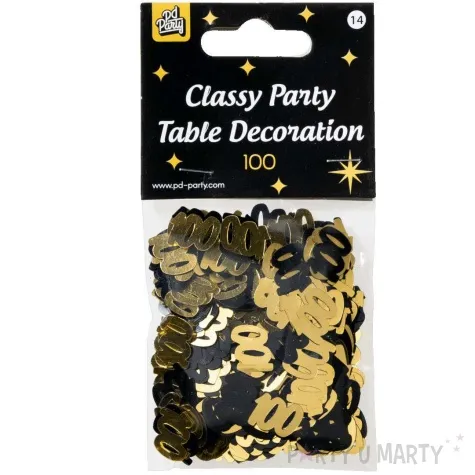 konfetti classy liczba 100 czarno zlote pd party 1 opak