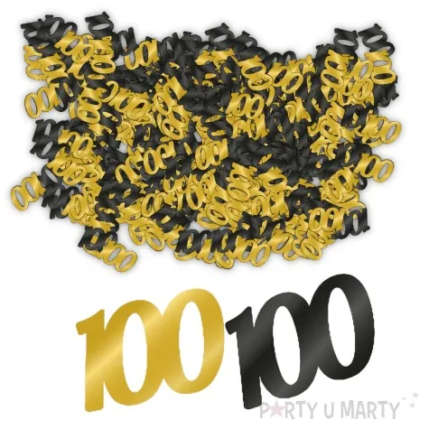 konfetti classy liczba 100 czarno zlote pd party 1 opak