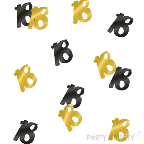 konfetti classy liczba 18 czarno zlote pd party 1 opak