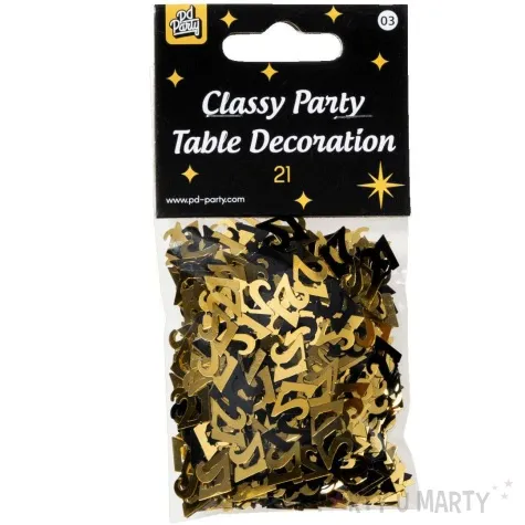 konfetti classy liczba 21 czarno zlote pd party 1 opak