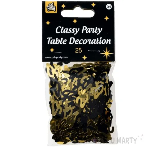konfetti classy liczba 25 czarno zlote pd party 1 opak