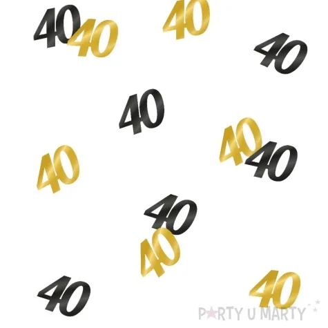 konfetti classy liczba 40 czarno zlote pd party 1 opak