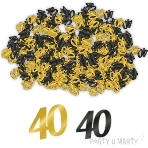 konfetti classy liczba 40 czarno zlote pd party 1 opak