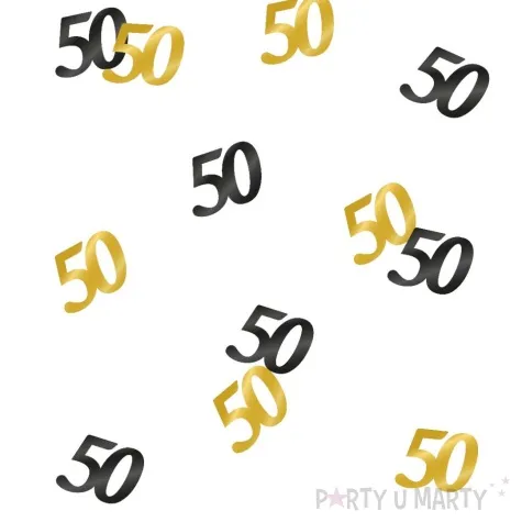 konfetti classy liczba 50 czarno zlote pd party 1 opak