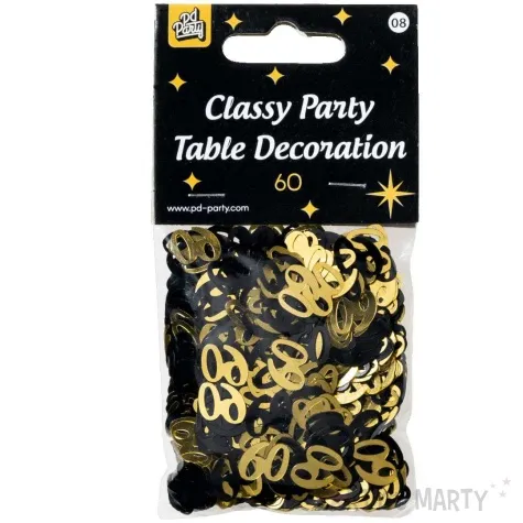 konfetti classy liczba 60 czarno zlote pd party 1 opak