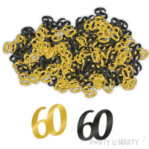konfetti classy liczba 60 czarno zlote pd party 1 opak