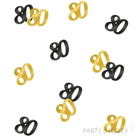 konfetti classy liczba 80 czarno zlote pd party 1 opak
