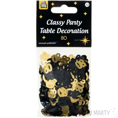 konfetti classy liczba 80 czarno zlote pd party 1 opak