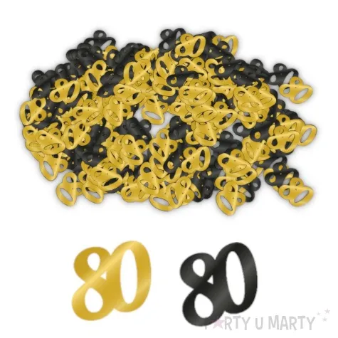 konfetti classy liczba 80 czarno zlote pd party 1 opak