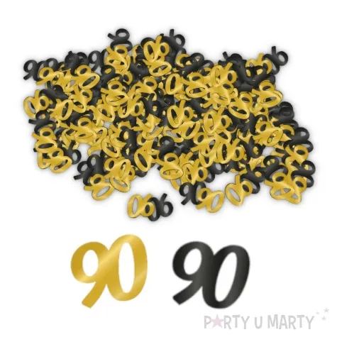 konfetti classy liczba 90 czarno zlote pd party 1 opak