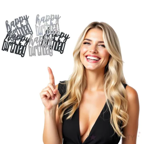 konfetti glitz happy birthday czarno srebrne unique 142 g
