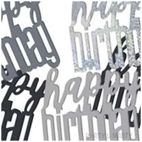 konfetti glitz happy birthday czarno srebrne unique 142 g