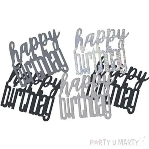 konfetti glitz happy birthday czarno srebrne unique 142 g