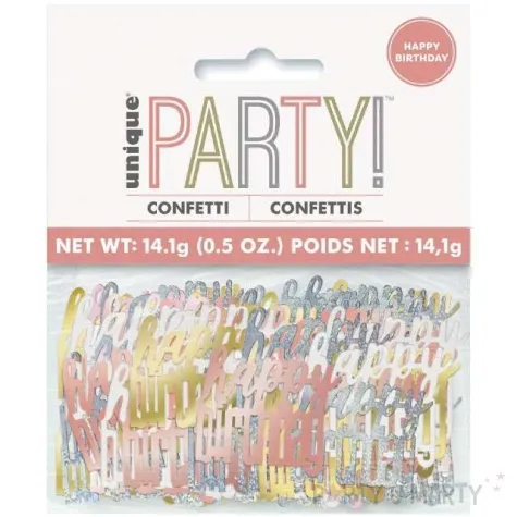 konfetti glitz happy birthday godan rozowo zloty mix 141 g