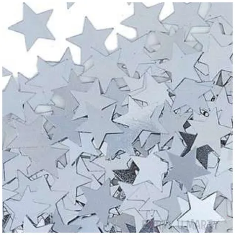 konfetti gwiazdki foliowe srebrne unique 14g