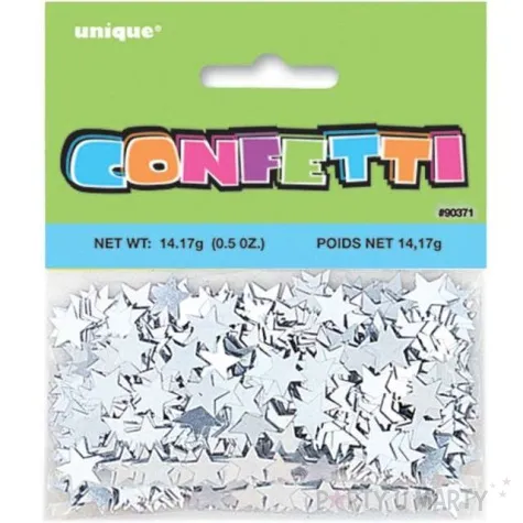 konfetti gwiazdki foliowe srebrne unique 14g