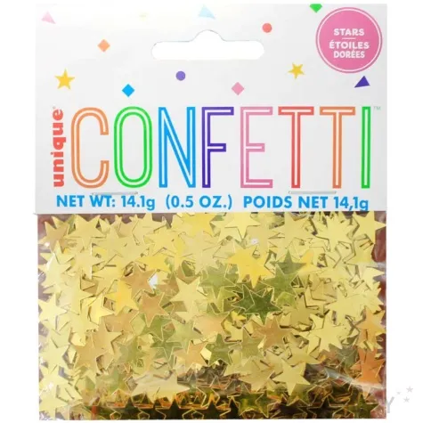 konfetti gwiazdki foliowe zlote unique 14g