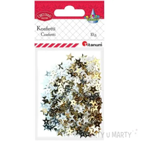 konfetti gwiazdki metaliczne srebrne titanum 10 g