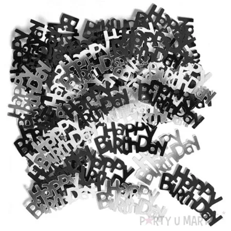konfetti happy birthday czarno srebrne unique 14g
