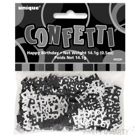 konfetti happy birthday czarno srebrne unique 14g
